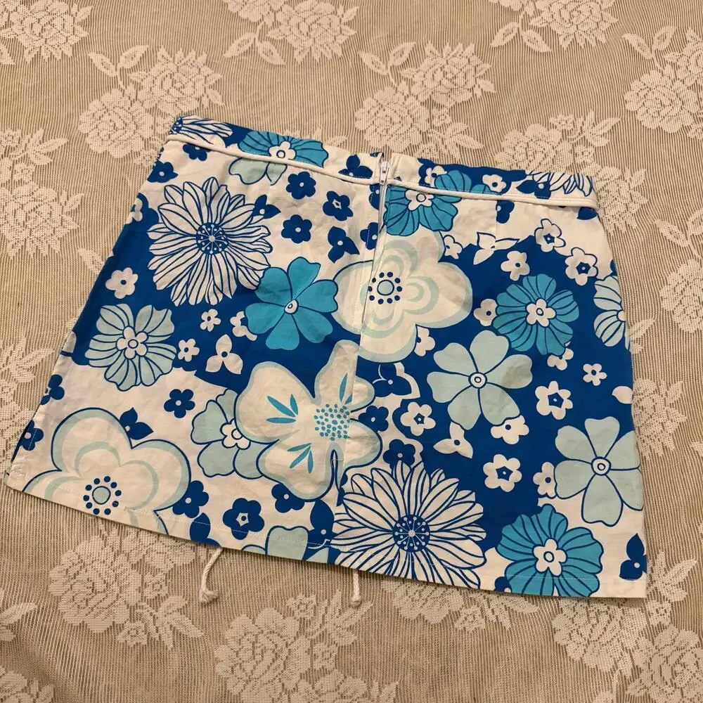 Tracy Evans Limited Blue Floral Mini Skirt Size 5